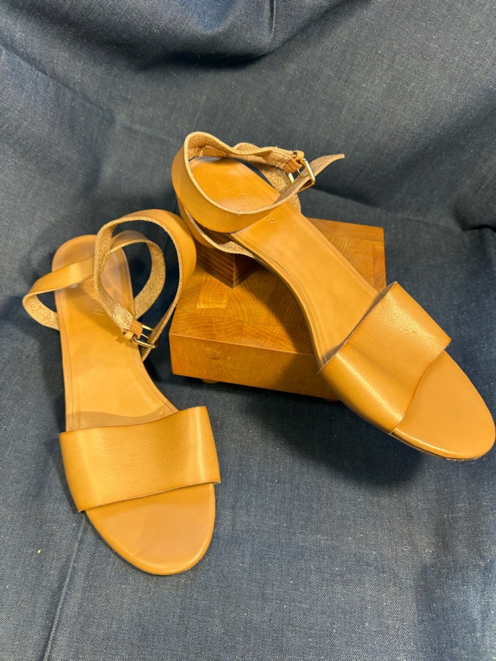 J Crew almost NEW heeled leather sandal